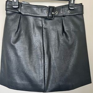 Black leather skirt